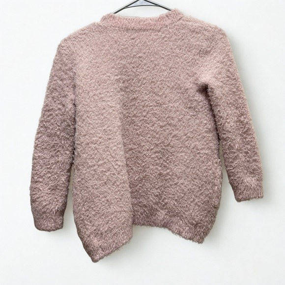 Design History Fuzzy‎ Knit Cardigan Dusty Rose Pink Open Front Pockets Size S - Picture 2 of 4